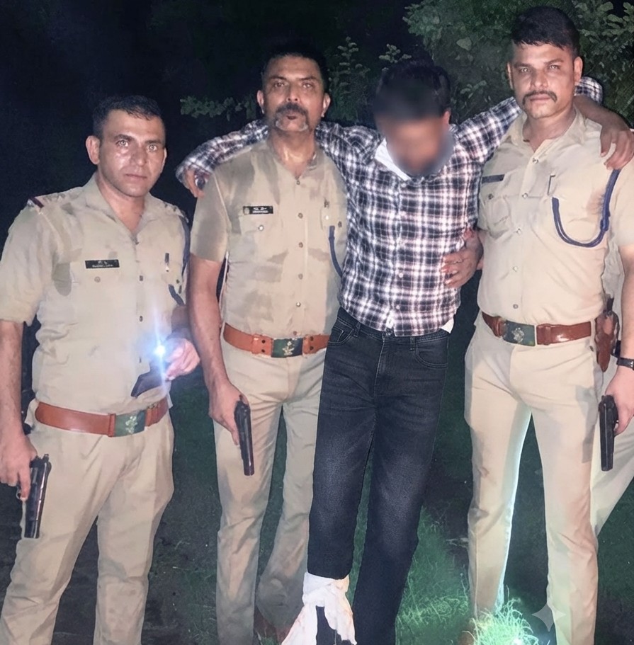 एस एस पी गणपति का सख्त रुख मुठभेड़ के बाद शातिर बदमाश जितेन्द्र चौधरी उर्फ विरत चौधरी को शिकंजे में लिया